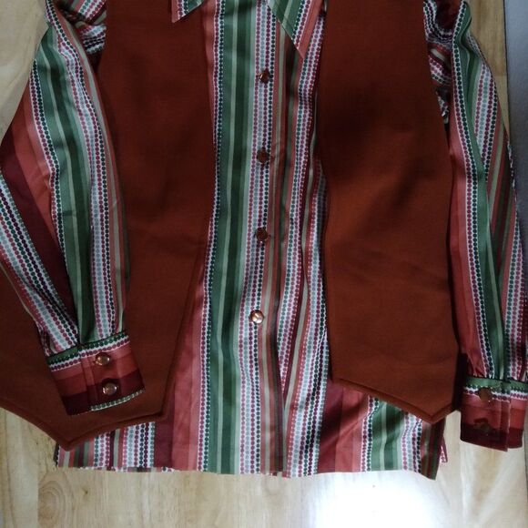 Vintage Jeanique Dots Pattern Polyester Disco Shirt & Career Gear Vest Combo - Picture 3 of 7